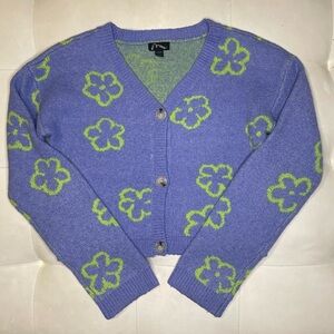 Art Class purple and lime green cardigan. Girls 10/12